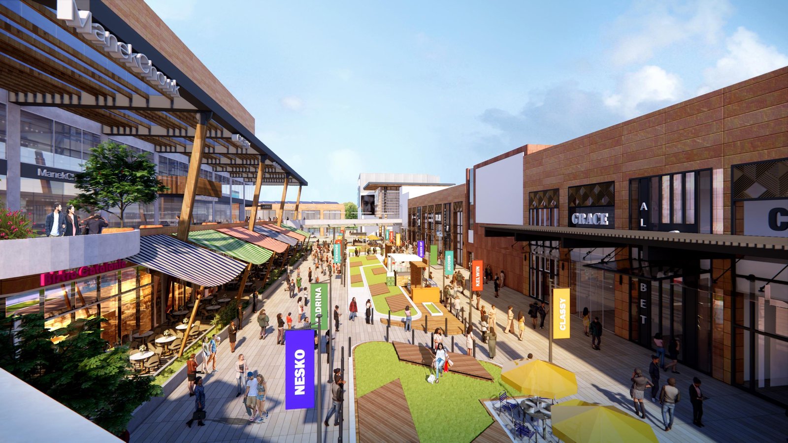 The Omaxe State food court and dining area
